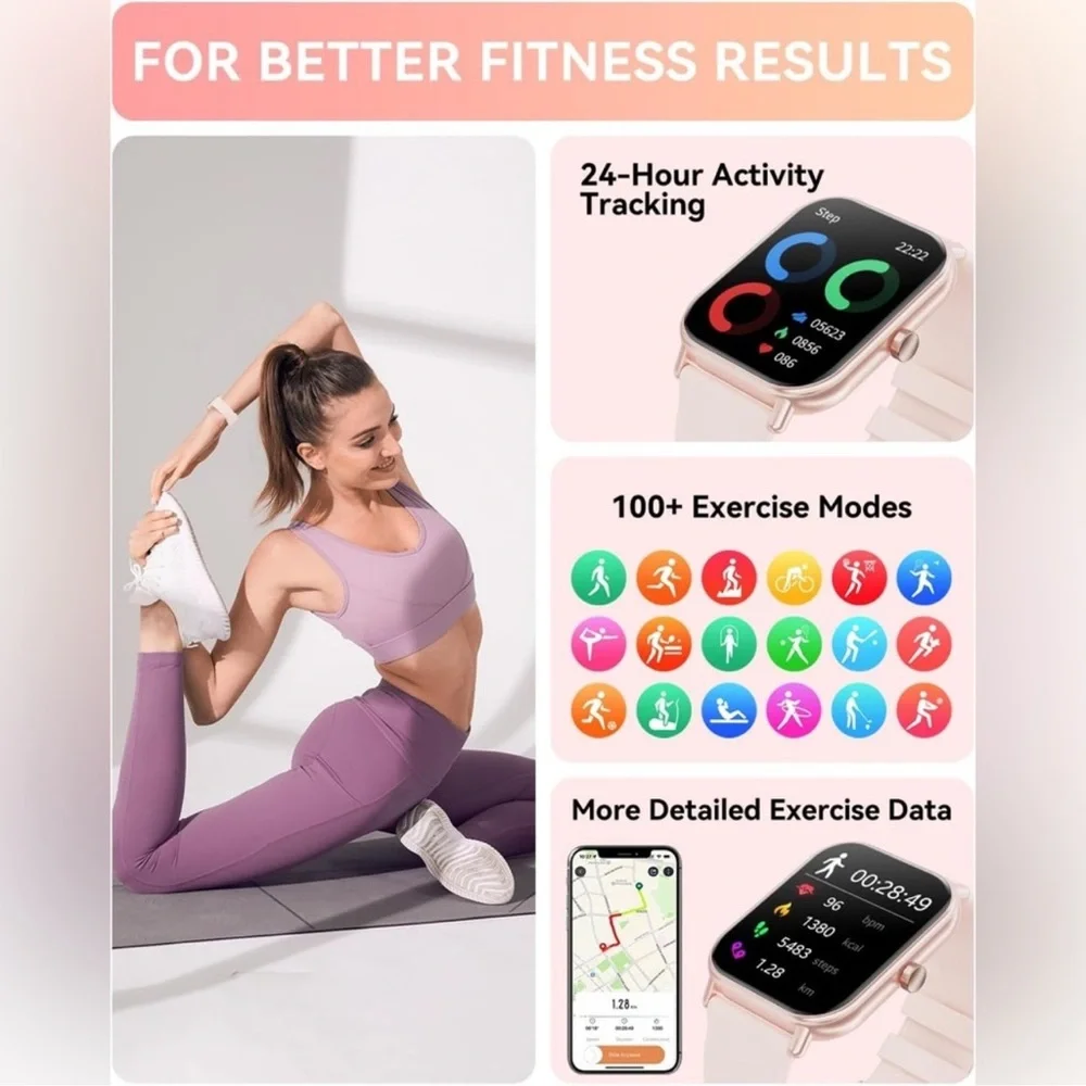 Smart Watch Pink New In Box - Picture 8 of 13